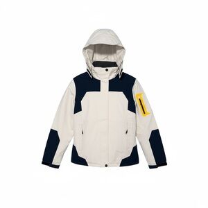 Women’s Cream and Navy Waterproof Windbreaker Jacket